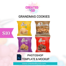 Load image into Gallery viewer, Grandmas Cookies Template &amp; Mockup
