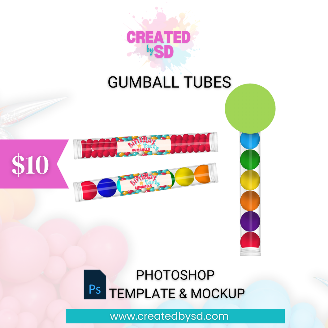 Gumball Tubes Template & Mockup