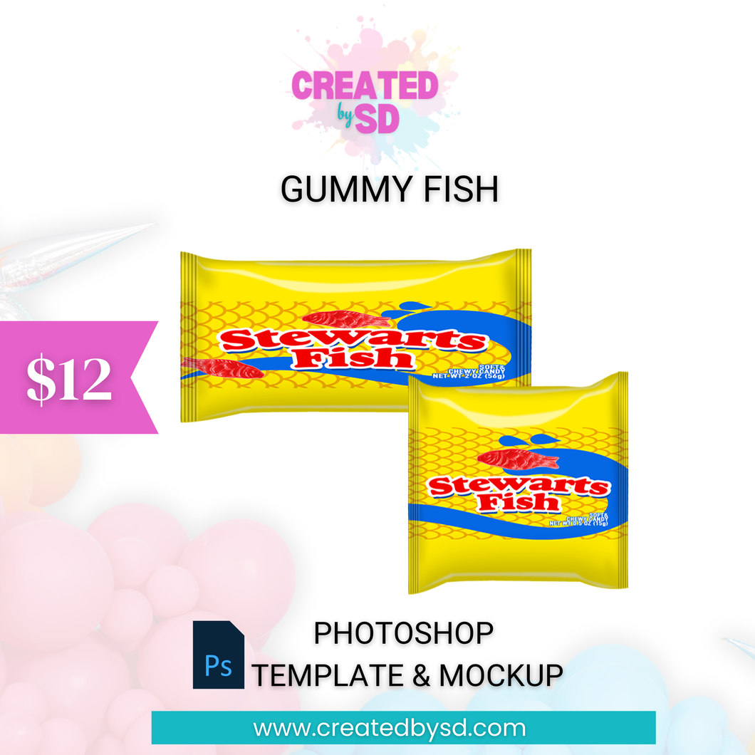 Gummy Fish Template & Mockup