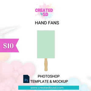 Hand Fans Template & Mockup