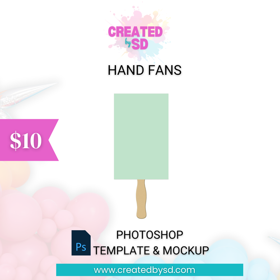 Hand Fans Template & Mockup