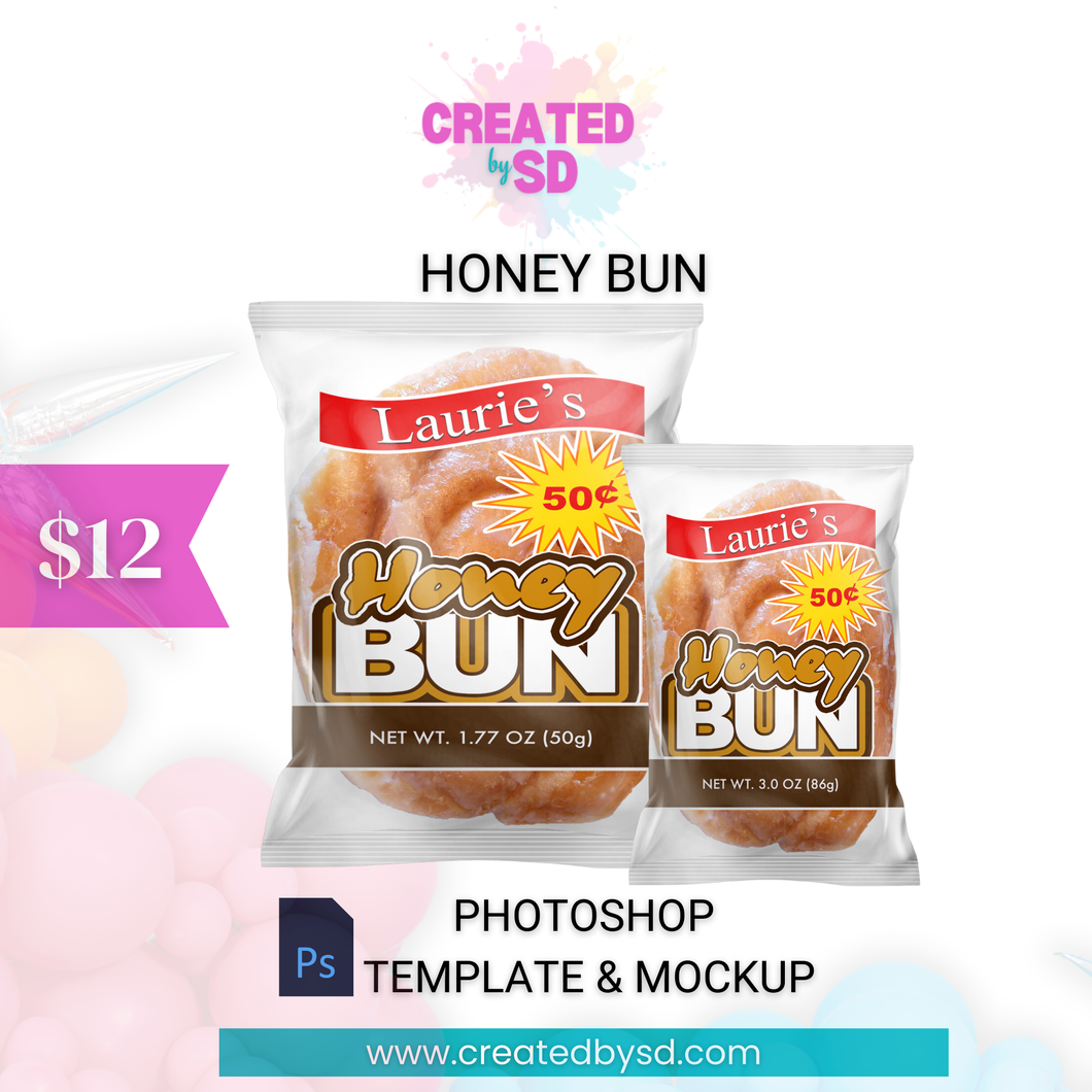 Honey Bun Template & Mockup