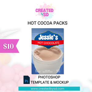 Hot Cocoa Pack Template & Mockup