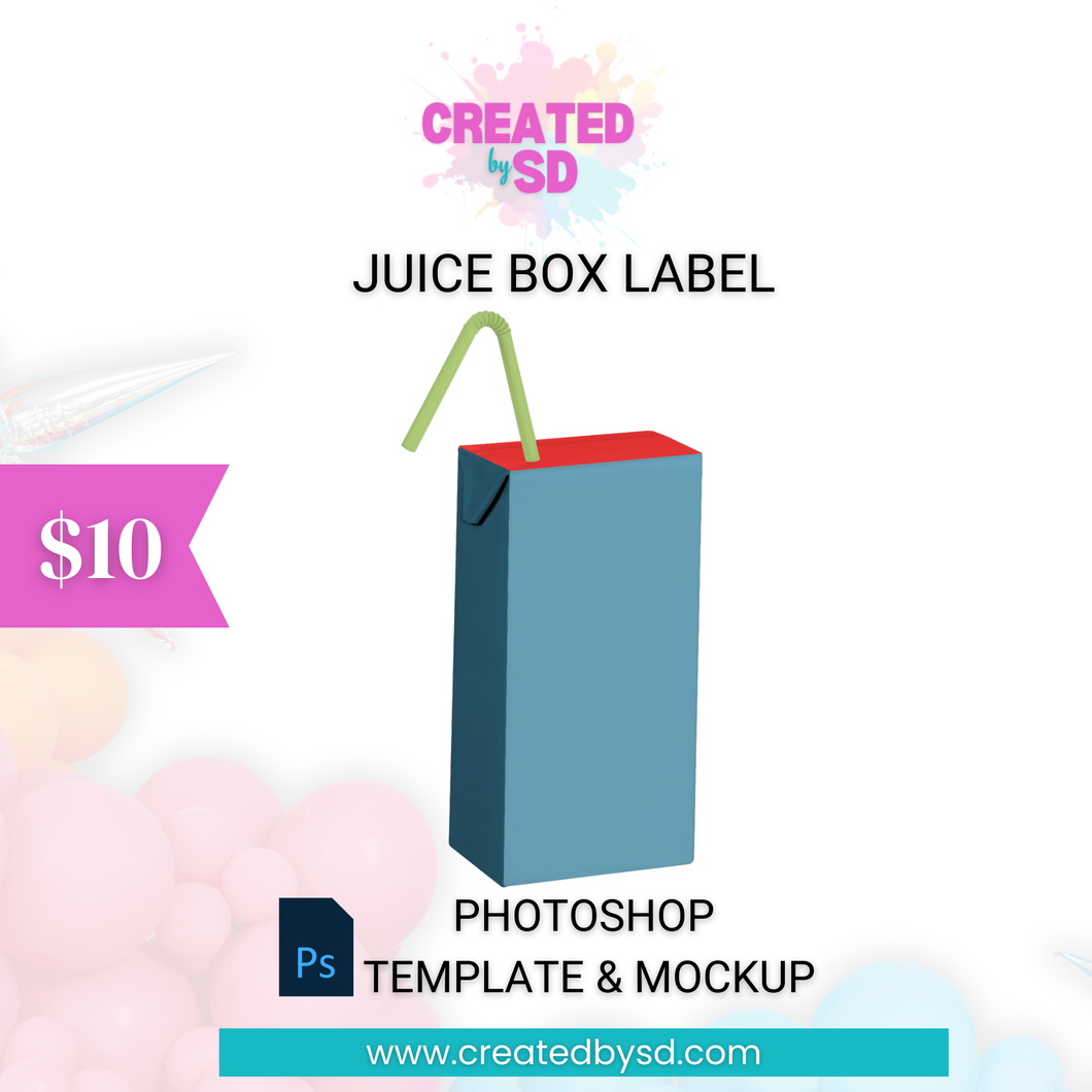 Juice Box Label Template & Mockup