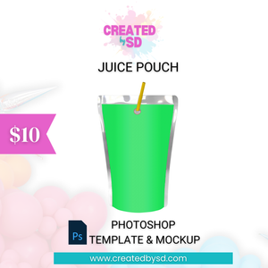 Juice Pouch Template & Mockup