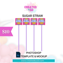 Load image into Gallery viewer, Sugar Straw Template &amp; Mockup
