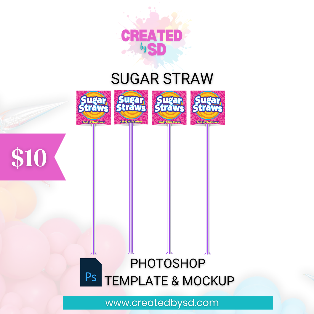 Sugar Straw Template & Mockup