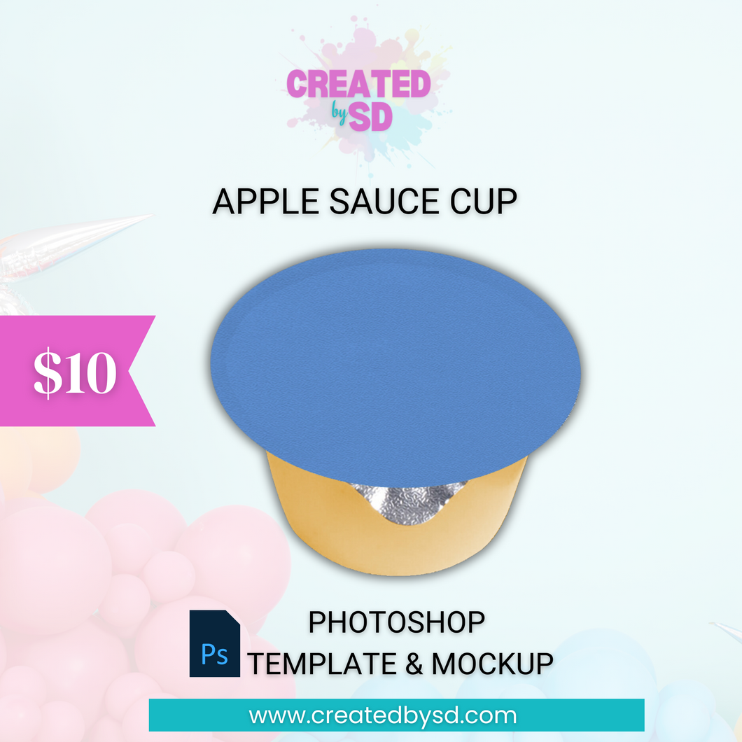 Apple Sauce Cup Template & Mockup