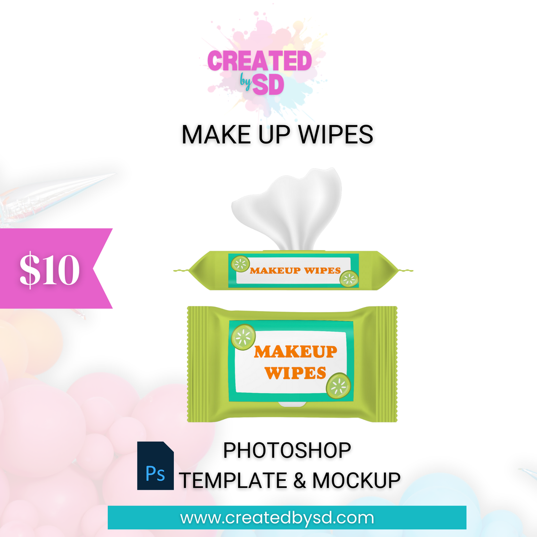 Makeup Wipes Template & Mockup