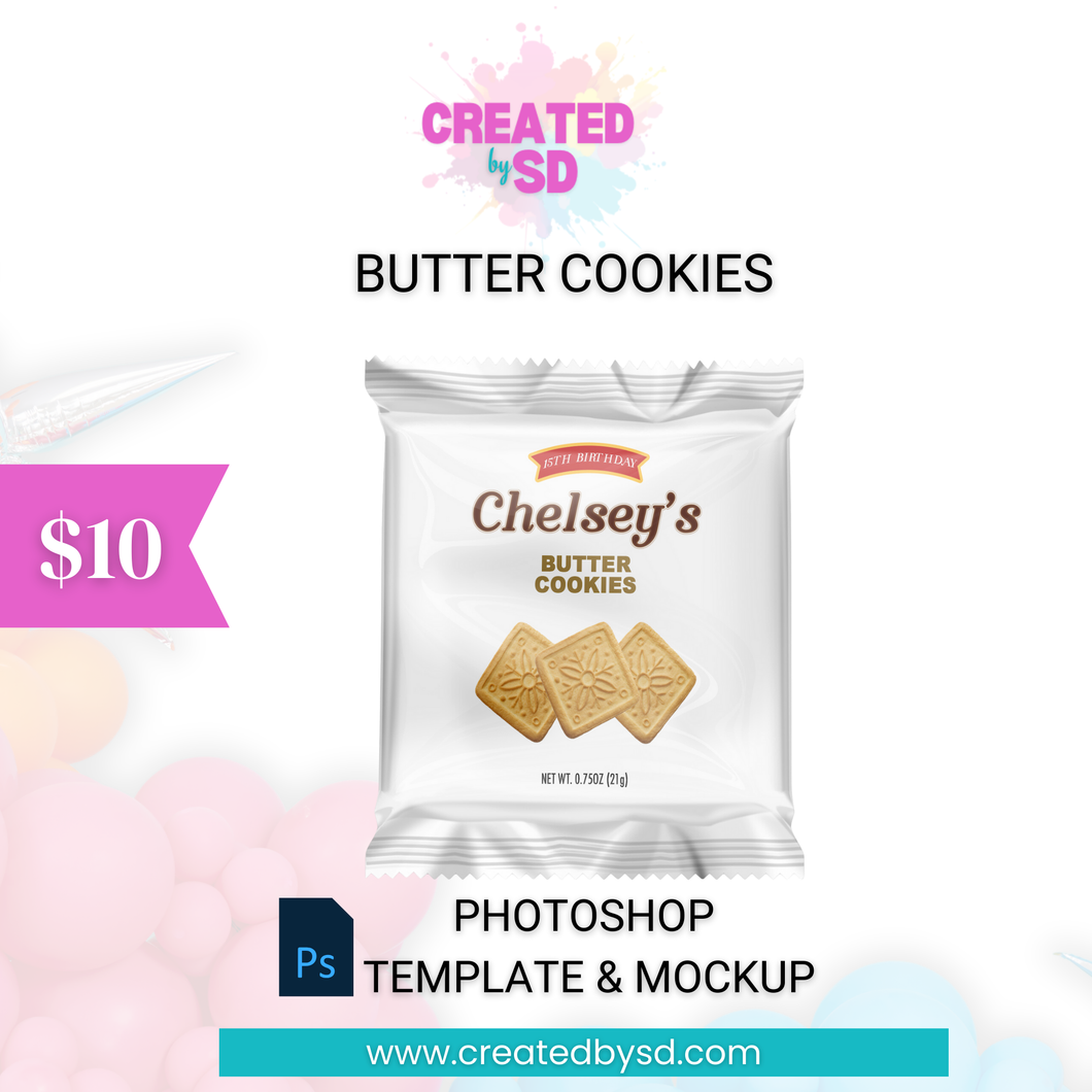 Butter Cookies Template & Mockup