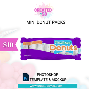 Mini Donut Packs Template & Mockup