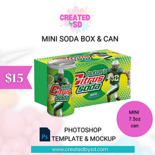 Load image into Gallery viewer, Mini Soda Box &amp; Can Template &amp; Mockup
