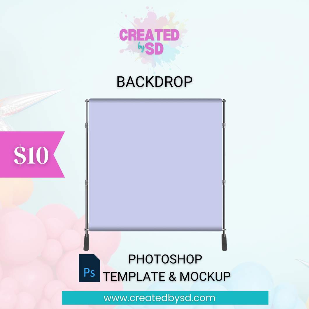 Backdrop Template & Mockup 6X6 AND 8X8