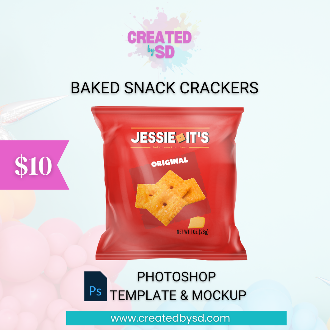 Baked Cheese Crackers Template & Mockup