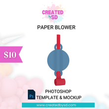 Load image into Gallery viewer, Paper Blower Template &amp; Mockup
