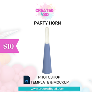 Party Horn Template & Mockup