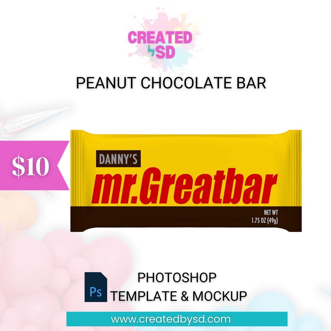 Peanut Chocolate Bar Template & Mockup