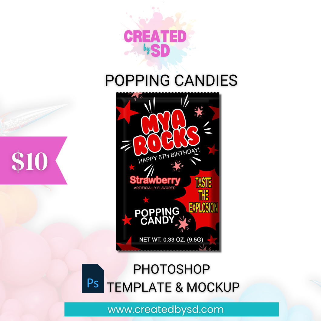 Popping Candies Template & Mockup