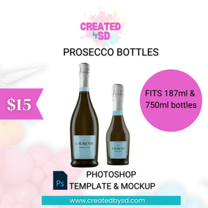 Prosecco Bottles Template & Mockup