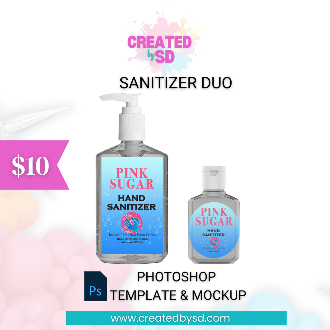 Hand Sanitizer Duo Template & Mockup