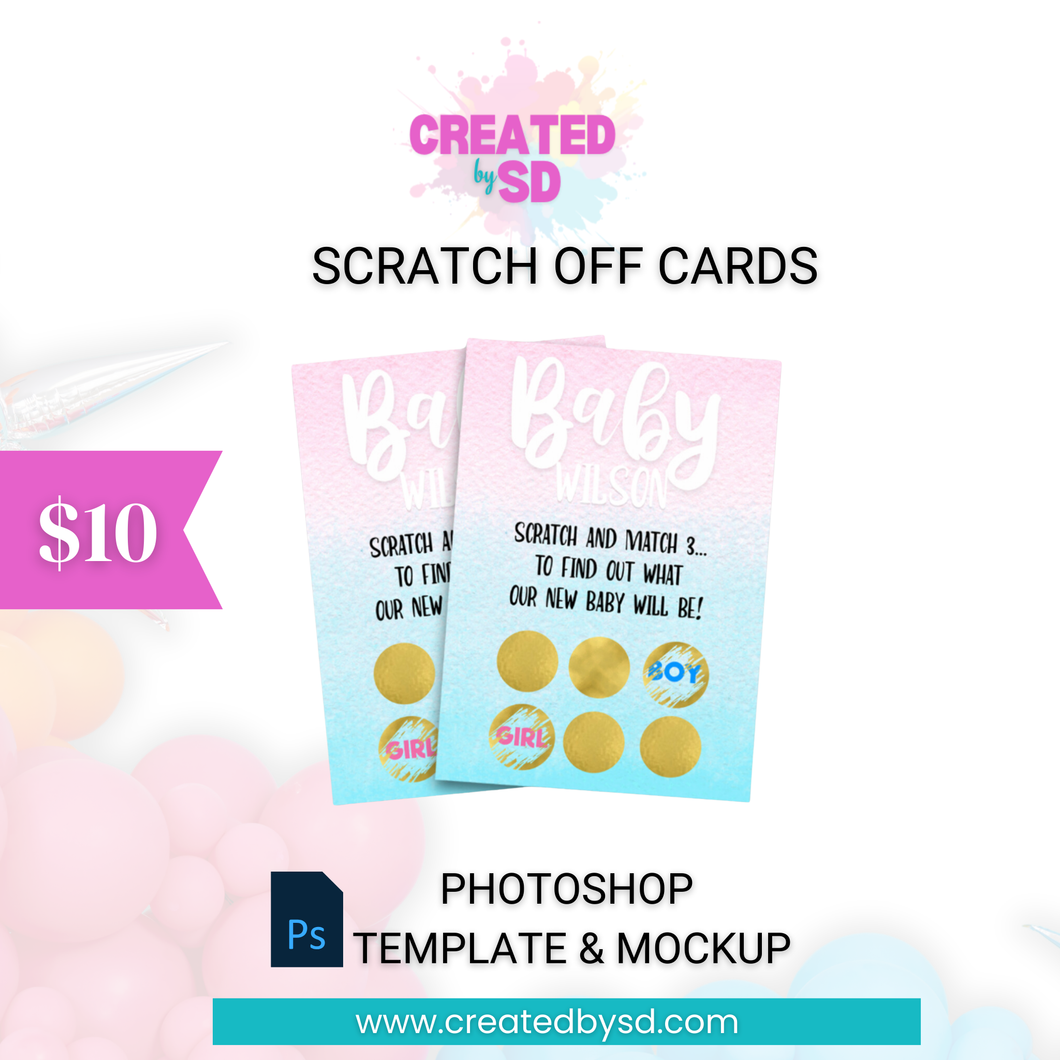 Scratch Off Cards Template & Mockup