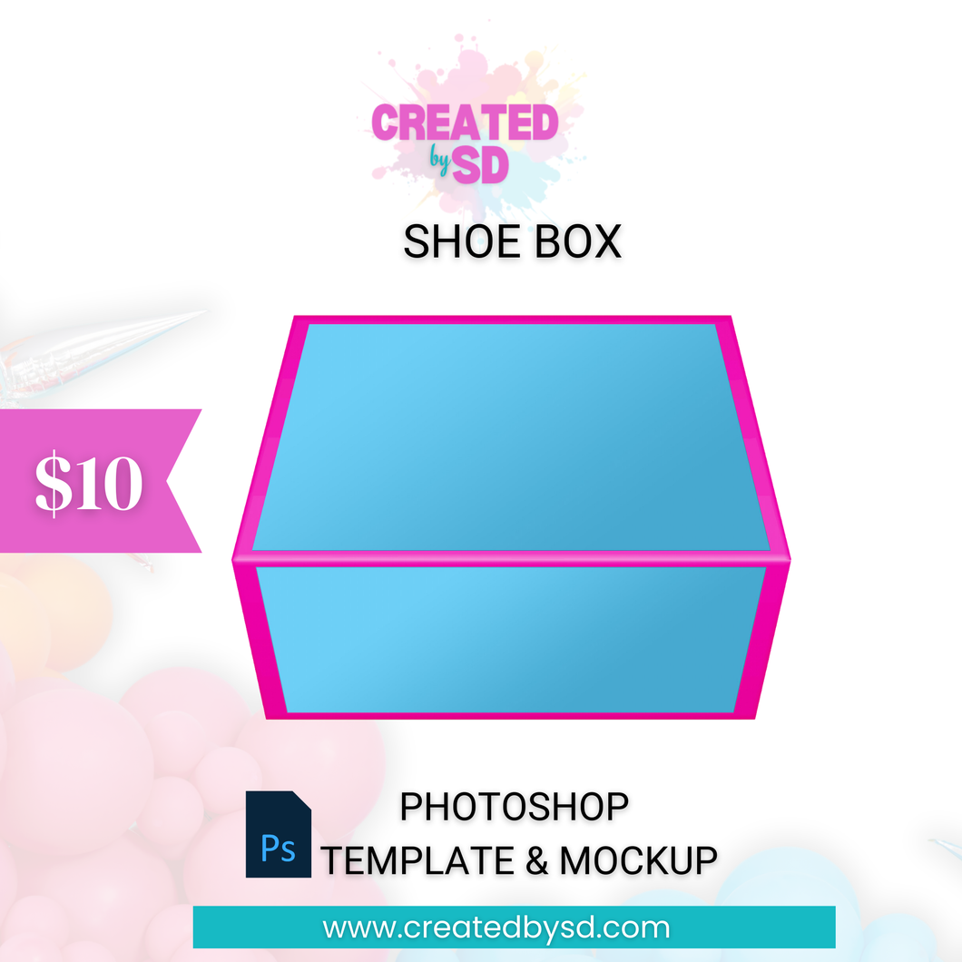 Shoe Box Template & Mockup