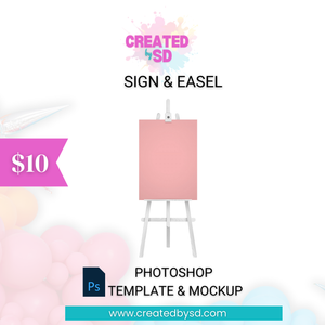 Easel Sign Template & Mockup