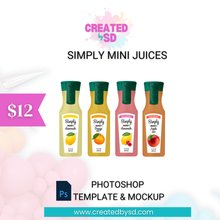 Load image into Gallery viewer, Simply Mini Juices Template &amp; Mockup
