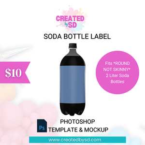 Soda Bottle Label Template & Mockup