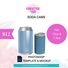 Load image into Gallery viewer, Soda Cans Template &amp; Mockup
