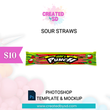 Load image into Gallery viewer, Sour Straws Template &amp; Mockup
