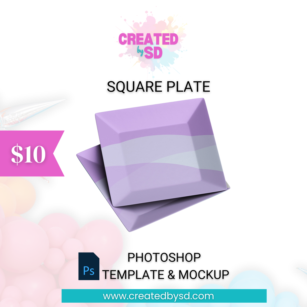 Square Plate Template & Mockup