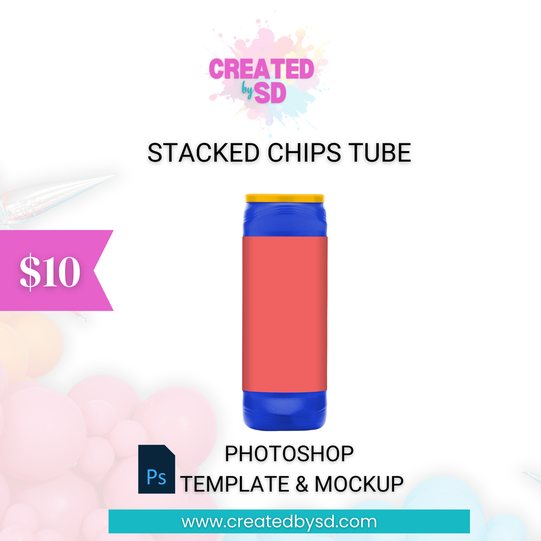 Stacked Chips Tube Template & Mockup