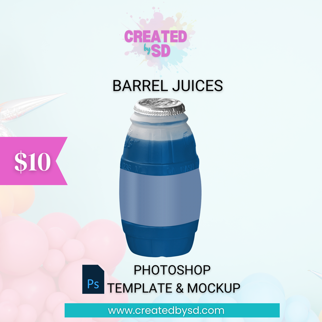 Barrel Juices Template & Mockup