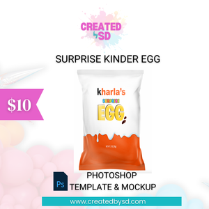 Surprise Kinder Egg Template & Mockup