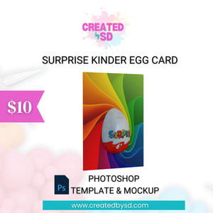 Surprise Kinder Egg Card Template & Mockup