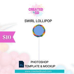 Swirl Lollipop Template & Mockup