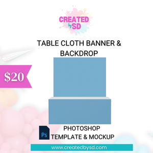 Table Banner and Background Template & Mockup