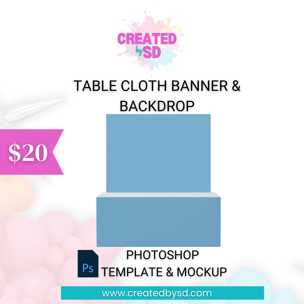 Table Banner and Background Template & Mockup