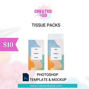 Tissue Packs Template & Mockup