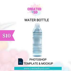 Water Bottle Template & Mockup