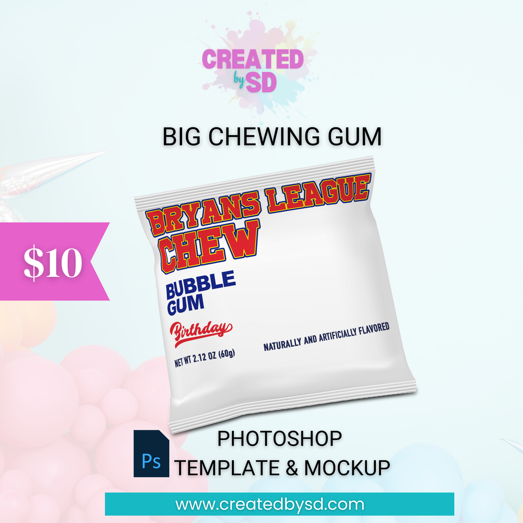 Big Chewing Gum Template & Mockup