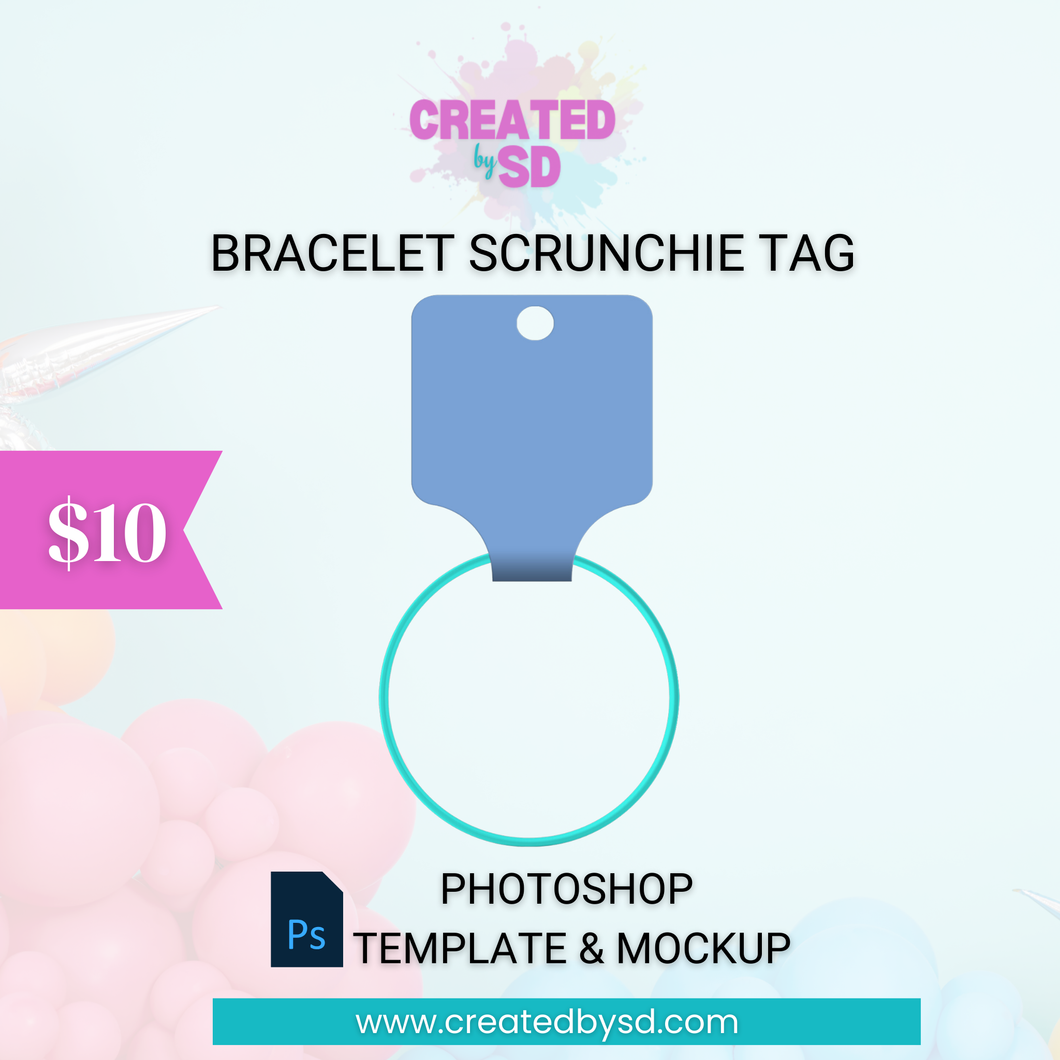 Bracelet Scrunchie Tag Template & Mockup