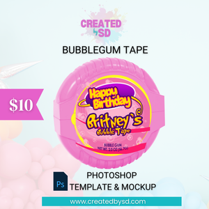 Bubble Gum Tape Template & Mockup