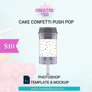 Cake Confetti Template & Mockup