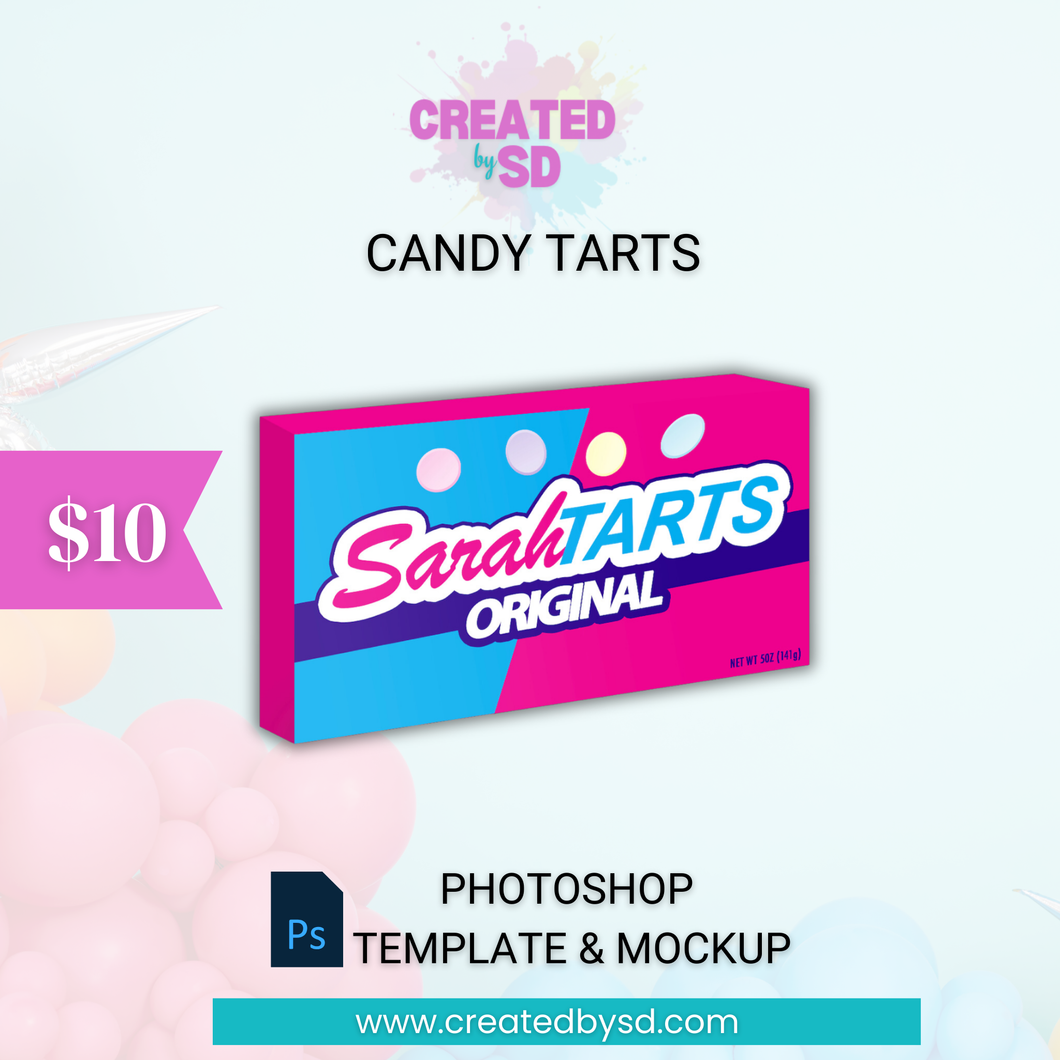 Candy Tarts Template & Mockup