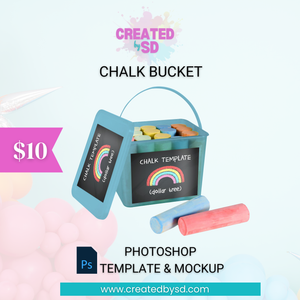 Chalk Bucket Template & Mockup