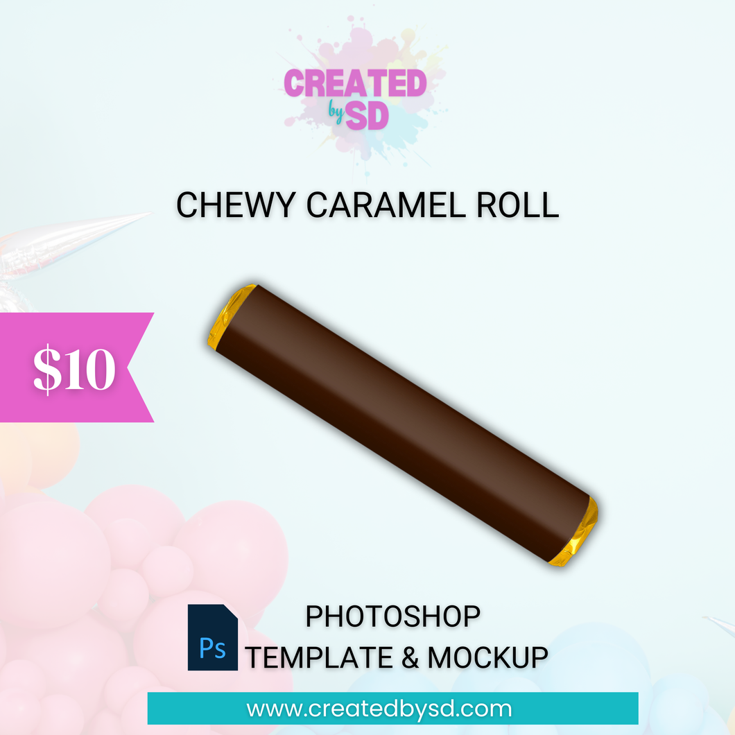 Chewy Caramel Roll Template & Mockup