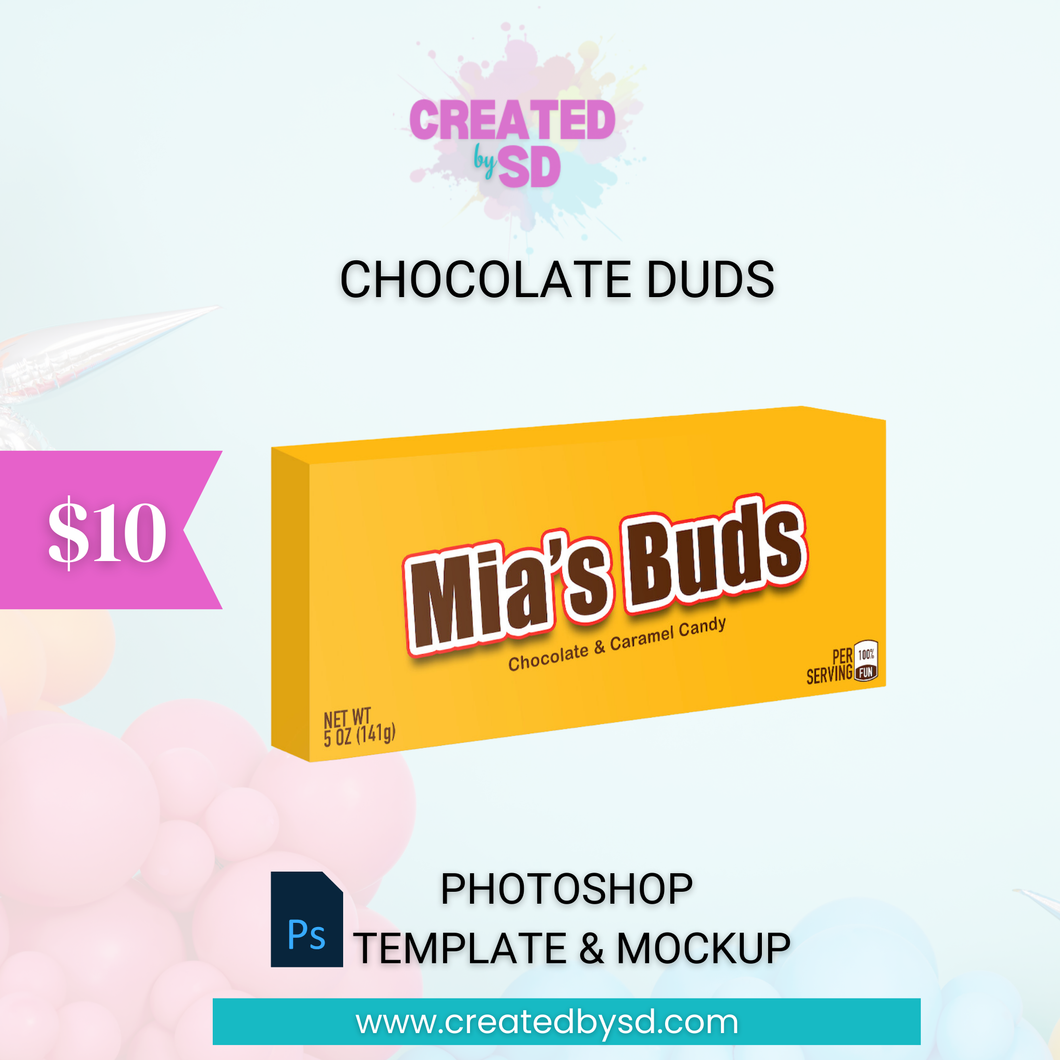 Chocolate Duds Template & Mockup