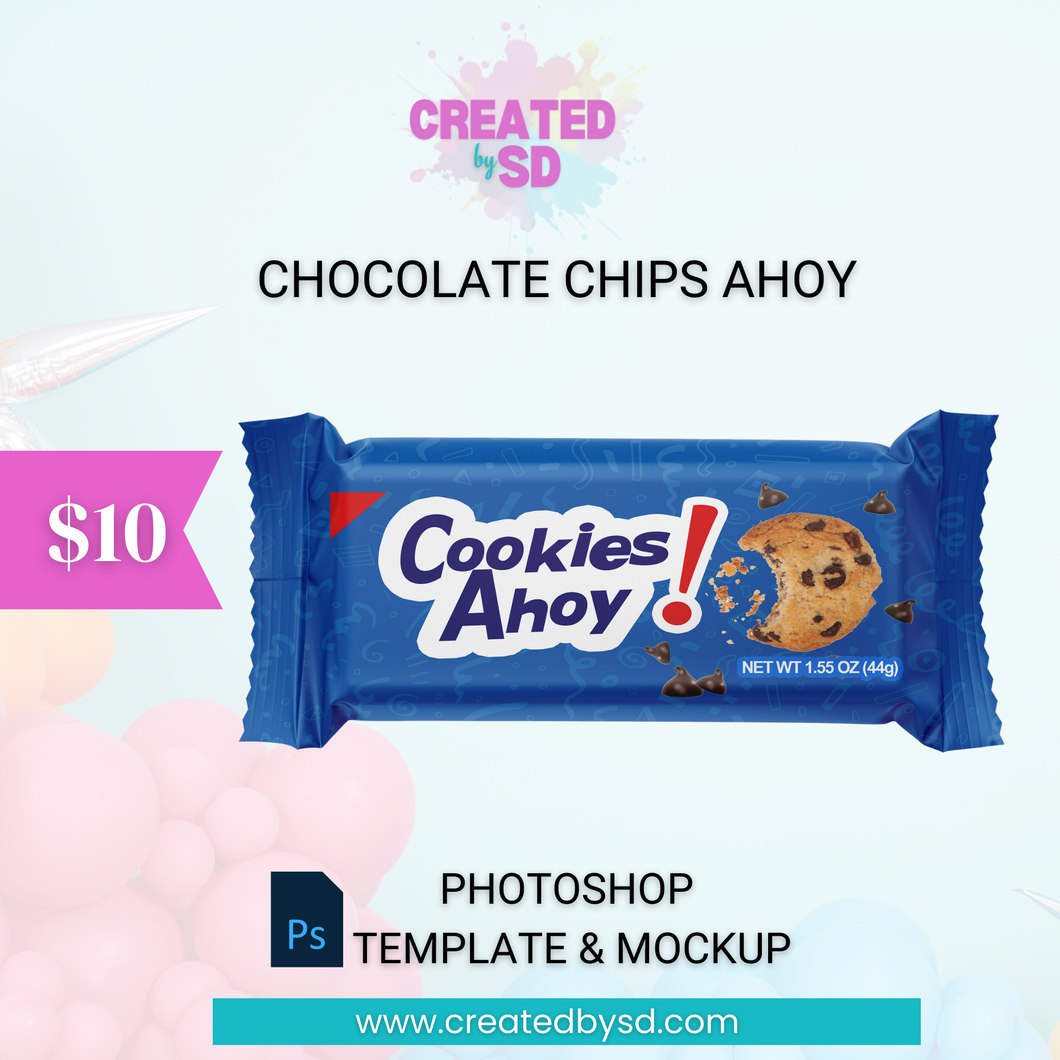 Chocolate Chips Ahoy Template & Mockup